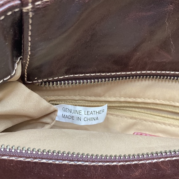 Luce Dark Red & Brown SUPER SOFT Genuine Leather Large Handbag - Picture 14 of 14